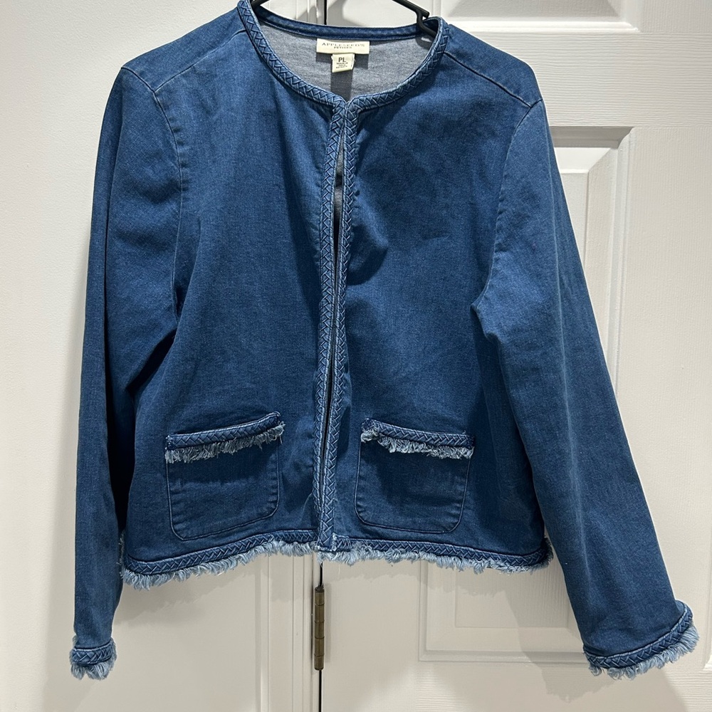 Appleseed's Light and Dark Blue Denim Blazer